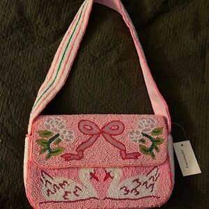 Francesca's Collections Pink Beaded Shoulder Bag